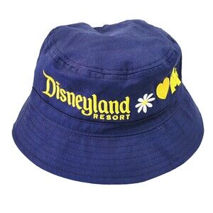 NEW Disney World Blue Bucket Hat Women One Size Heart Flower Castle Embroidered